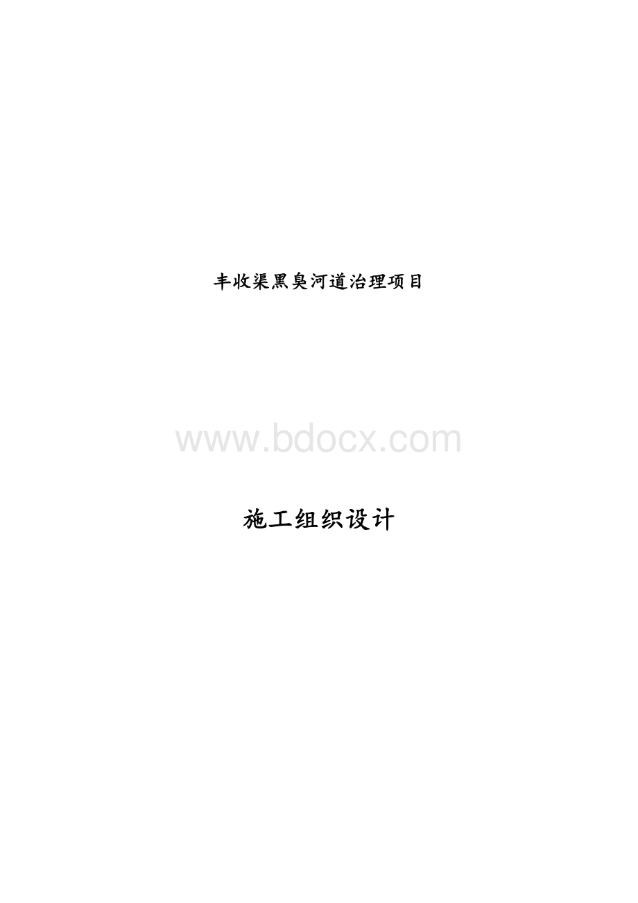 丰收渠黑臭治理项目施工组织设计文档格式.docx