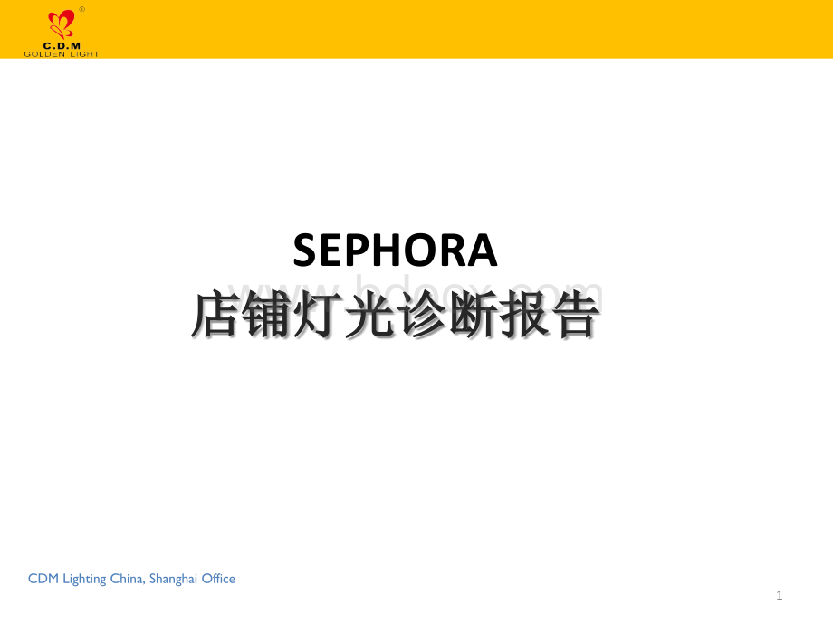 sephora灯光诊断报告-CDM.ppt_第1页