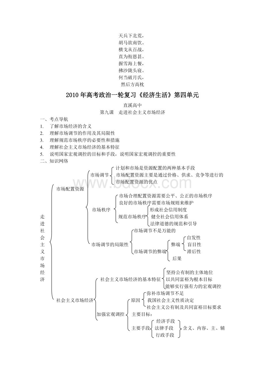 名校必备2010年高考政治一轮复习经济生活第四单元Word文件下载.doc