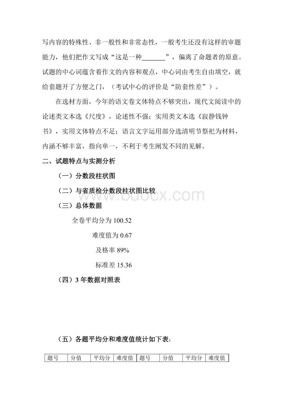 名校必备2009年语文科高考质量分析报告Word格式文档下载.doc_第3页