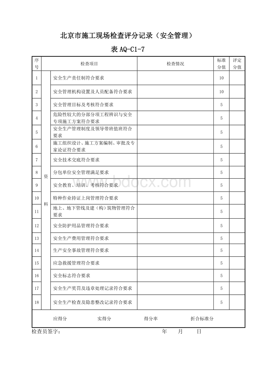 北京市施工现场检查评分记录(新10张表).doc_第2页