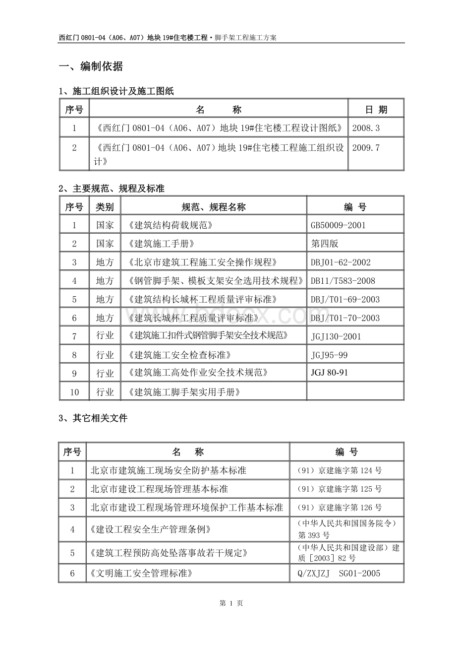 住宅脚手架工程方案Word文档下载推荐.doc