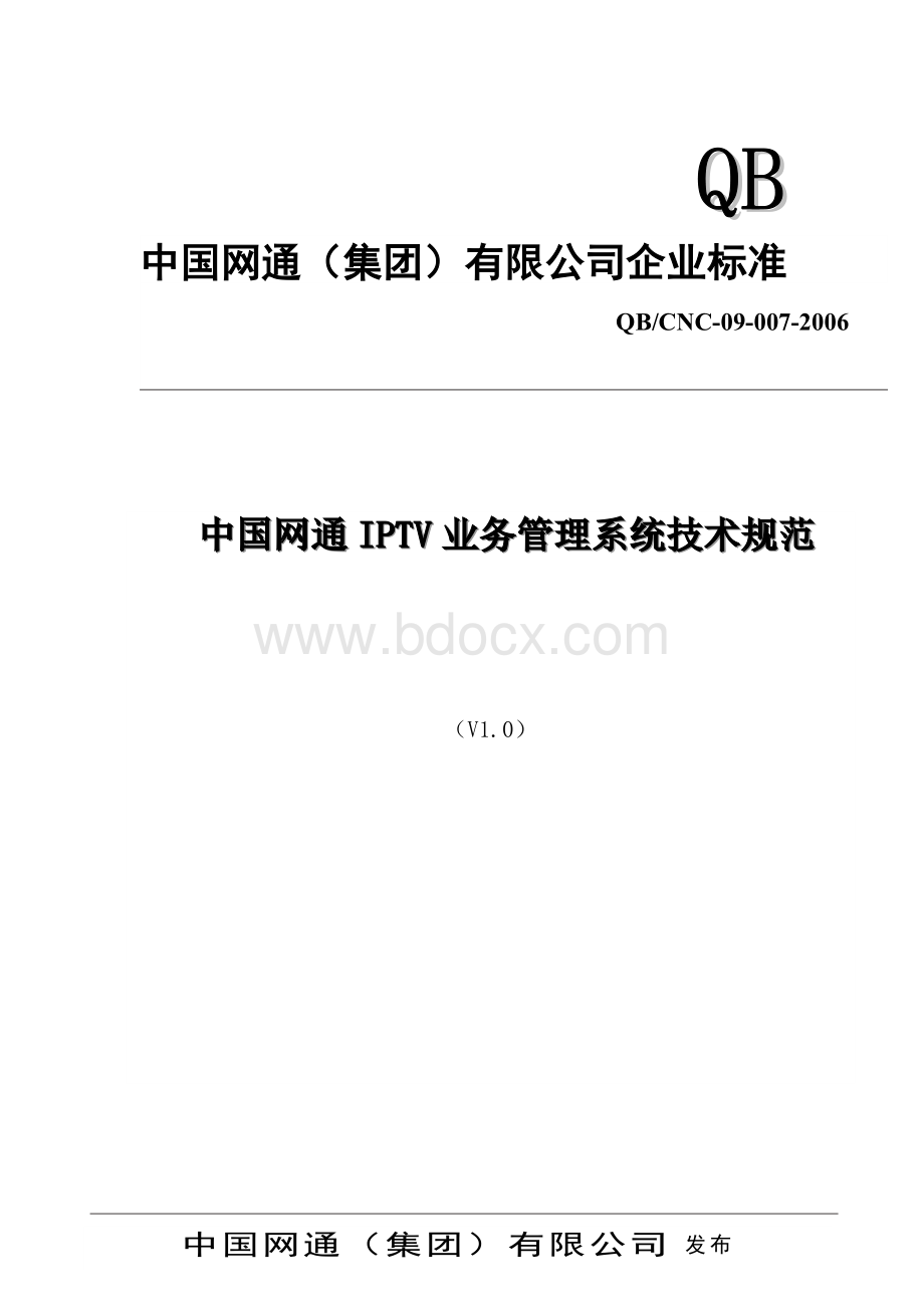 中国网通IPTV业务管理系统技术规范v1.0Word文档下载推荐.doc