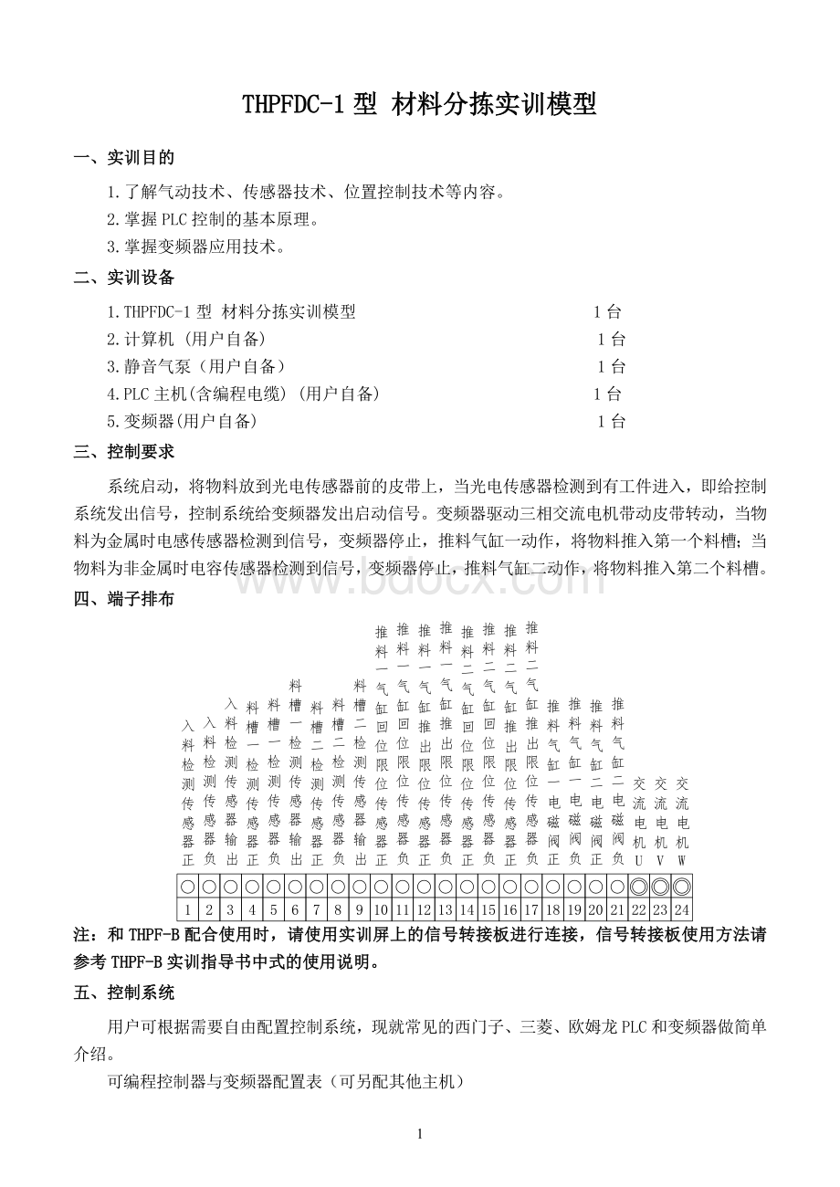 THPFDC-1型实训指导书(含使用说明书)Word文档格式.doc_第1页