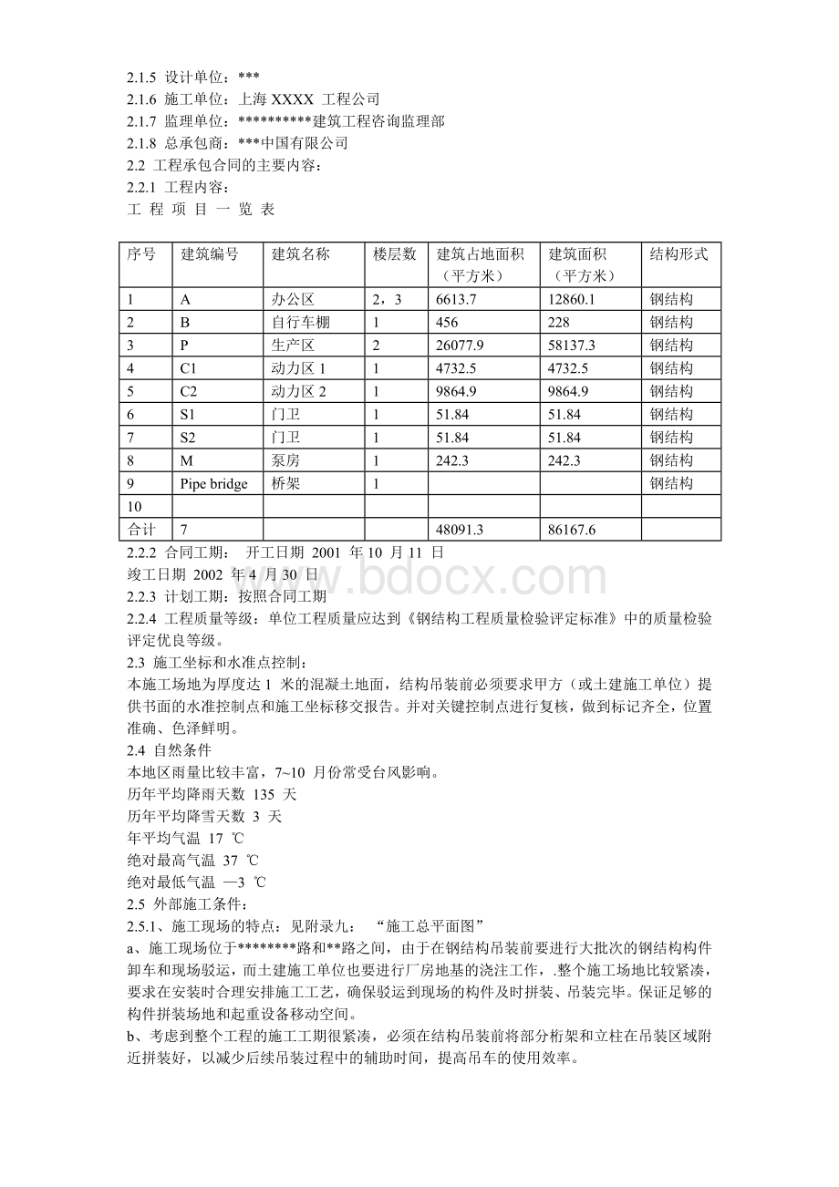 上海某厂房钢结构安装工程施工组织设计.doc_第3页