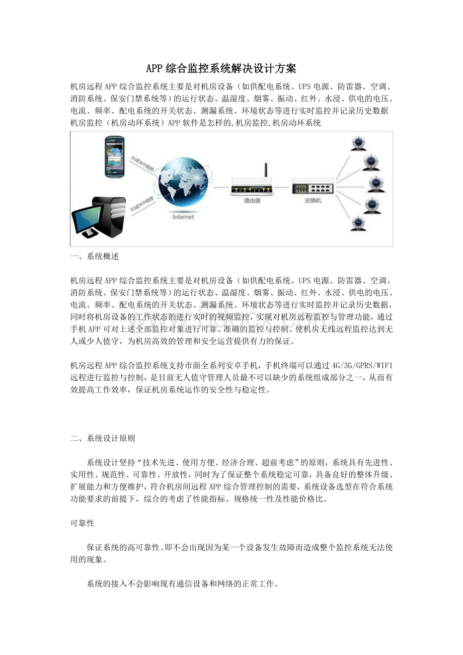 远程手机APP综合监控系统解决设计方案.docx