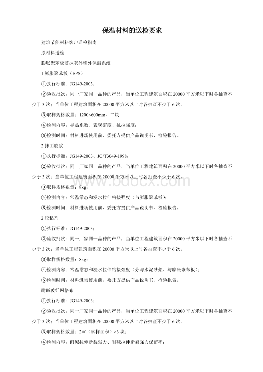 保温节能材料送检规定Word文档格式.doc_第1页