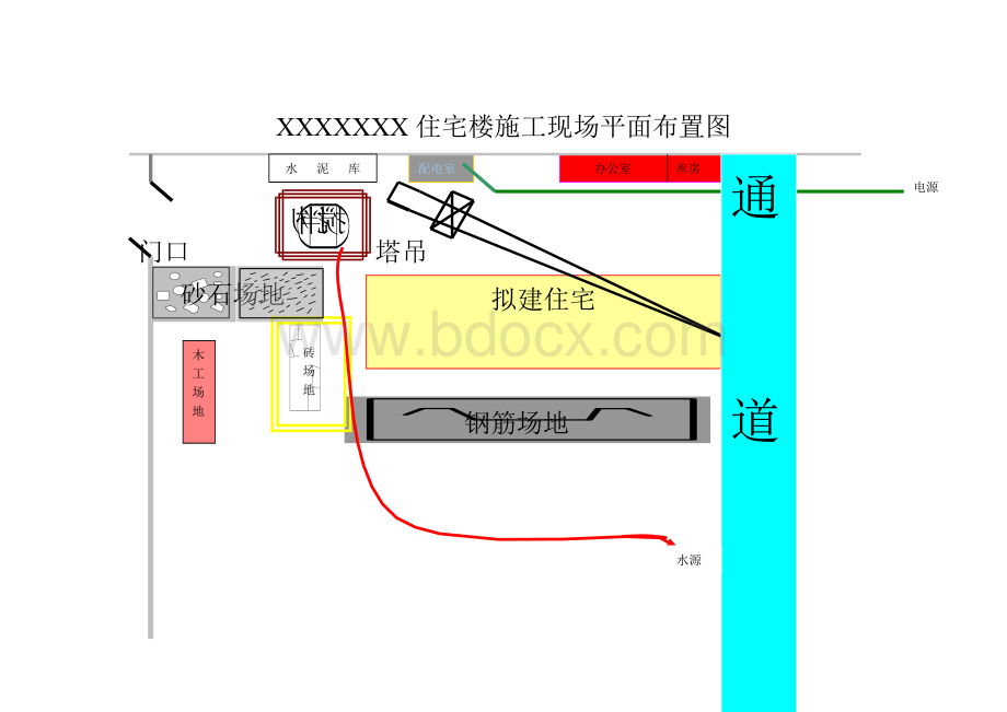 住宅楼施工现场平面布置图Word文档下载推荐.doc