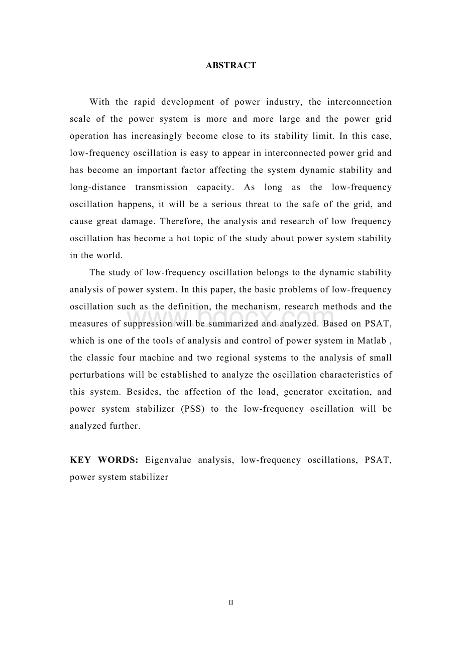 基于PSAT的电力系统低频振荡分析论文定稿.docx_第2页