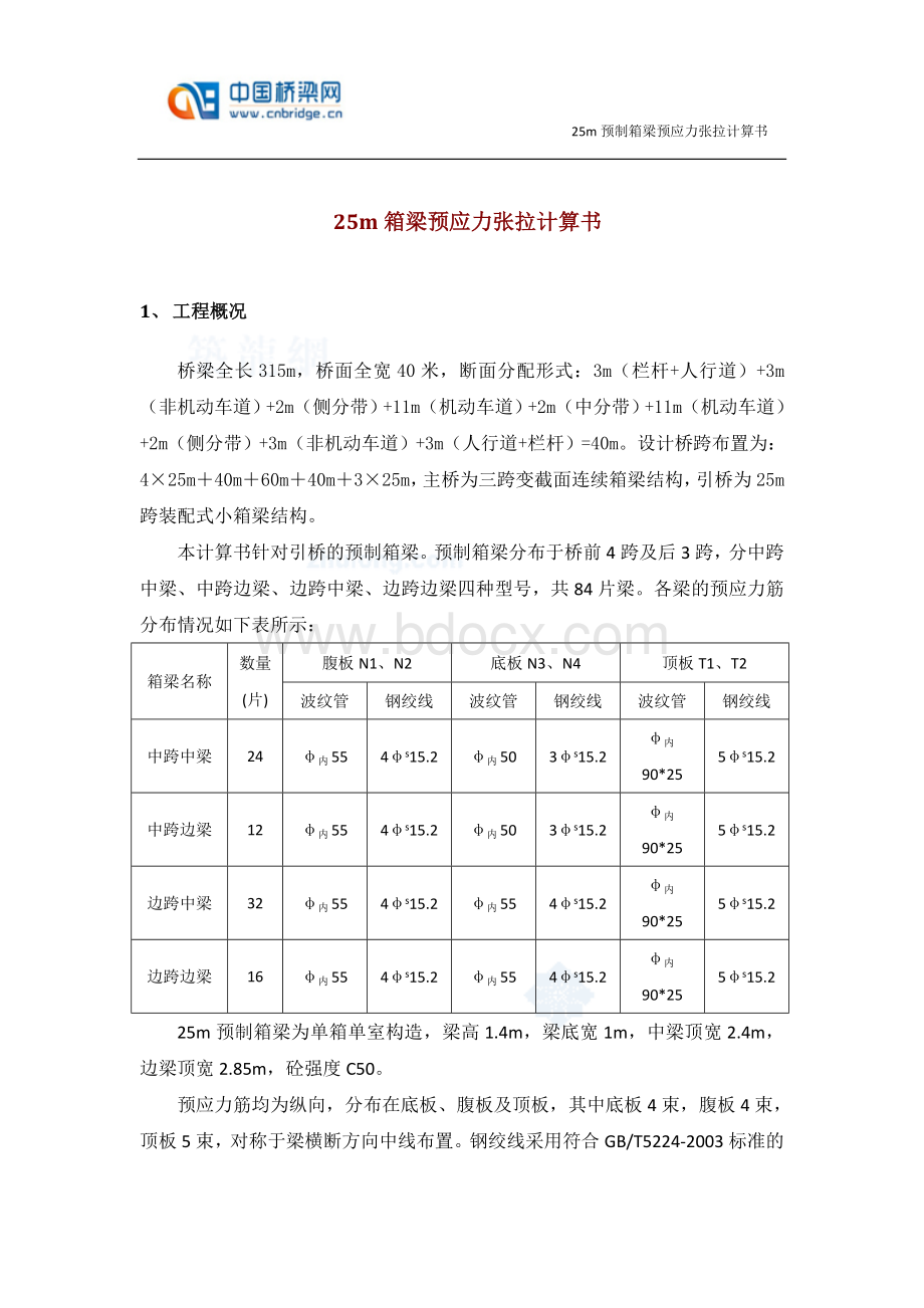 m箱梁预应力张拉计算书.doc_第1页