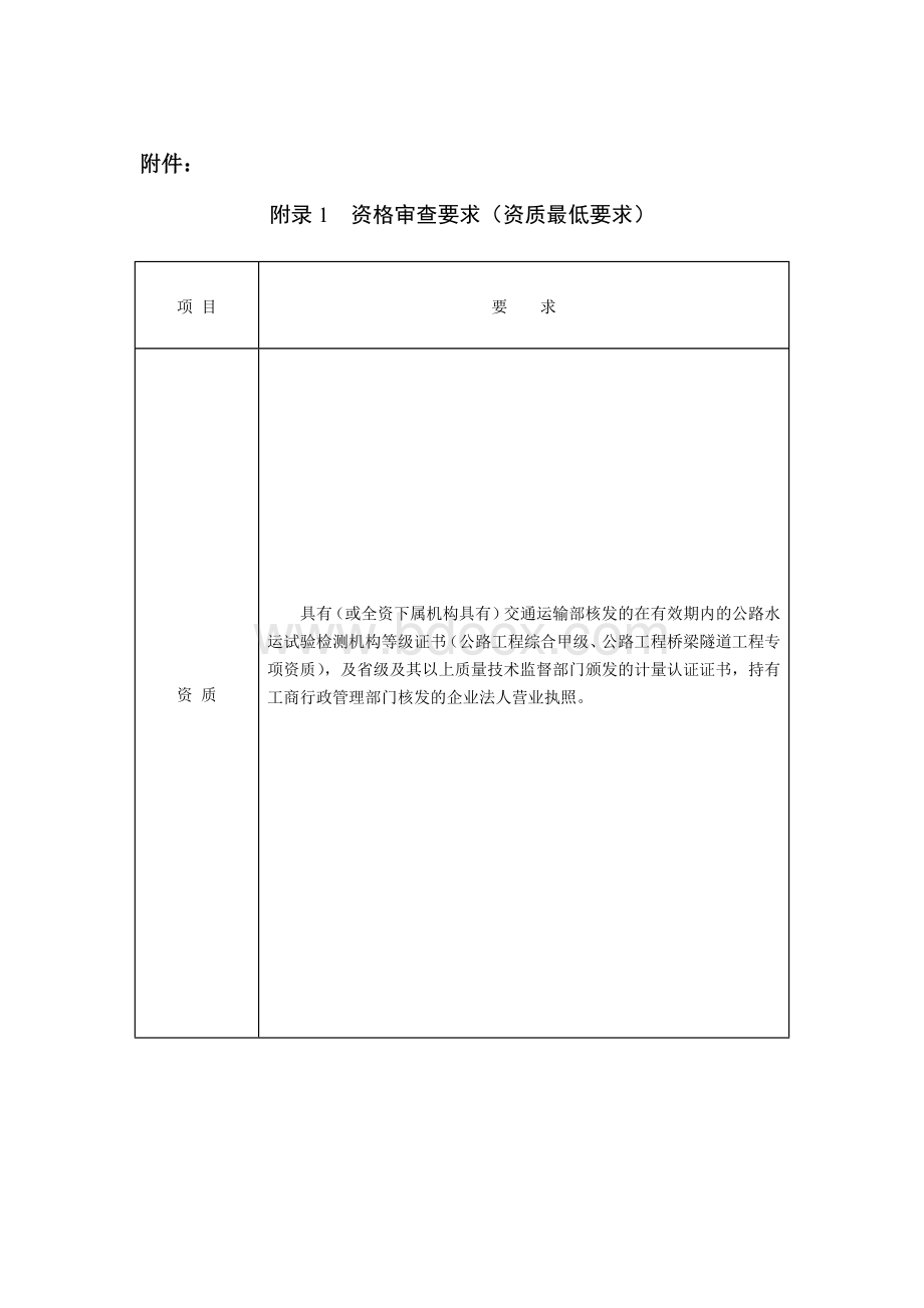 资格审查要试验检测求(资质最低要求)Word格式文档下载.doc