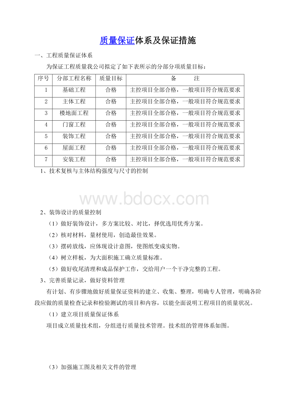 办公楼工程施质量保证体系及保证措施Word文件下载.doc