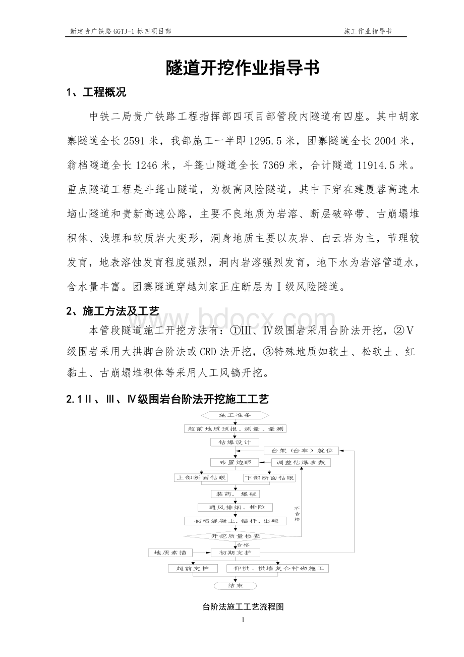 隧道开挖指导书.doc_第1页