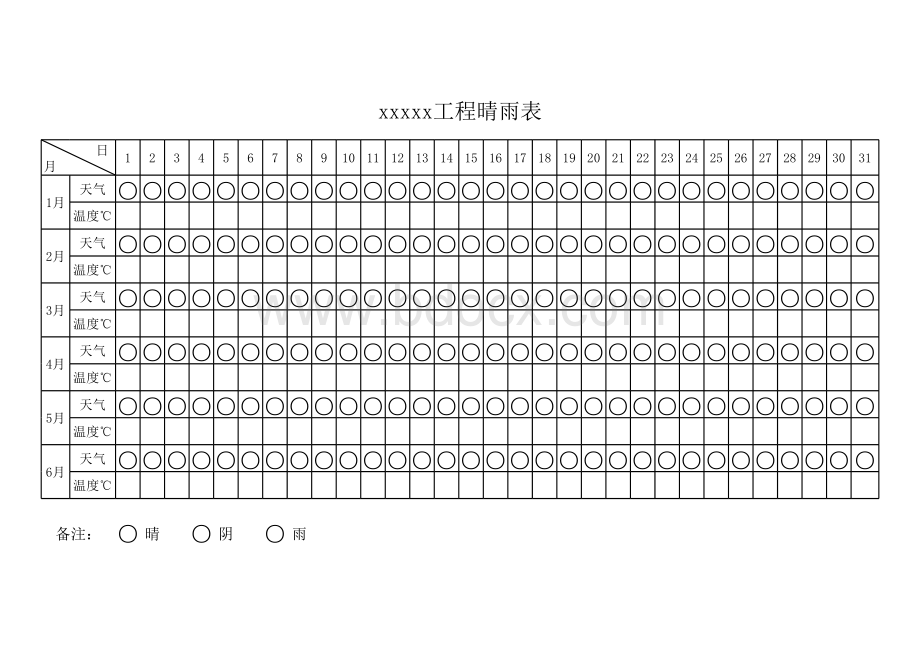 施工晴雨表模板.xls_第1页