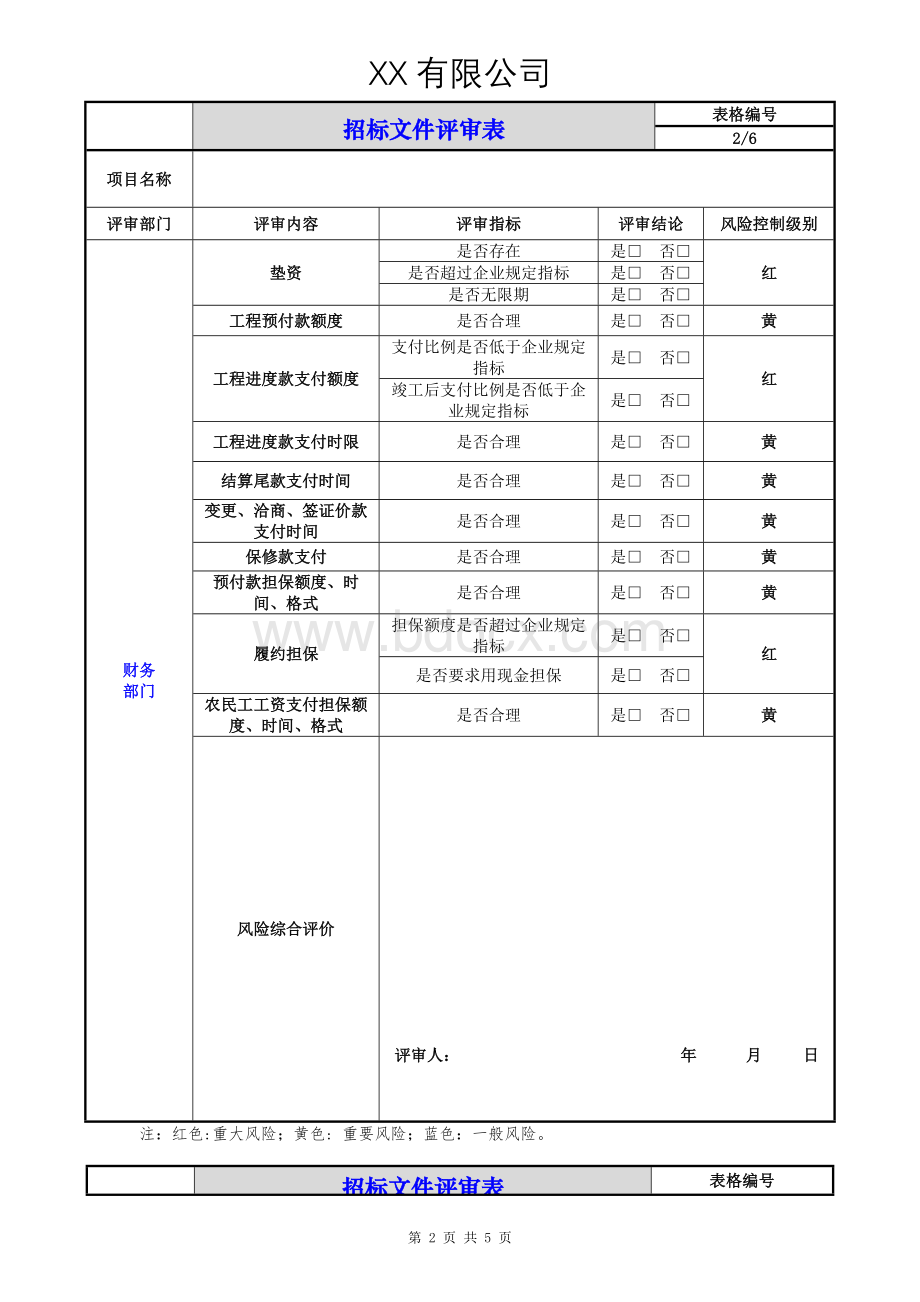 招标文件评审表(最新版).doc_第2页