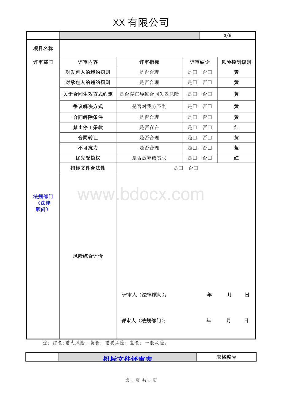 招标文件评审表(最新版).doc_第3页