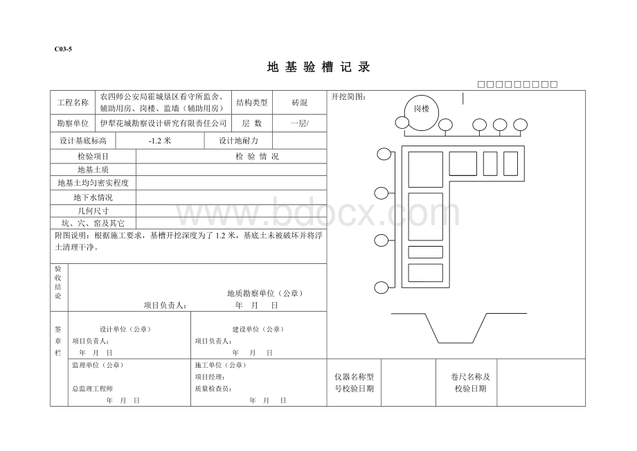 地基验槽记录Word文档格式.doc_第1页