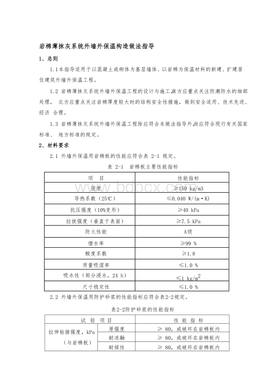 岩棉薄抹灰系统外墙外保温施工工艺标准.doc_第1页