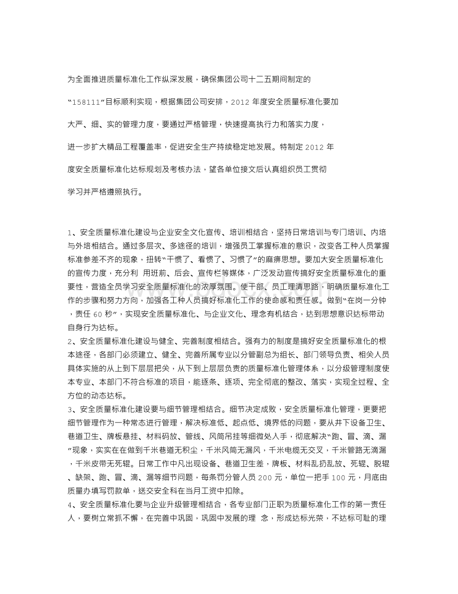 安全质量标准化达标规划及Word文档格式.doc