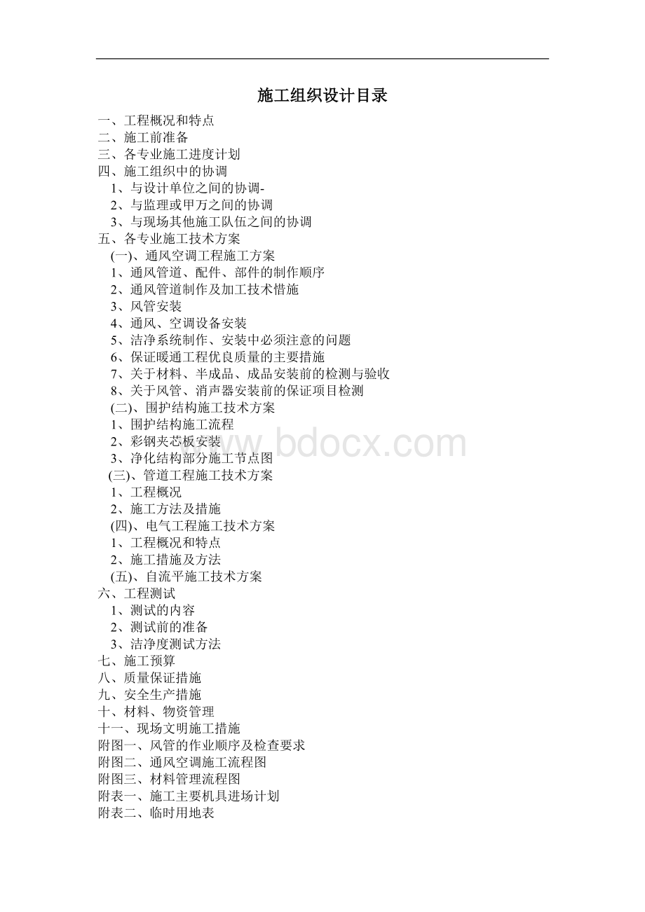 某医院无菌室中央净化系统洁净空调工程施工组织.doc