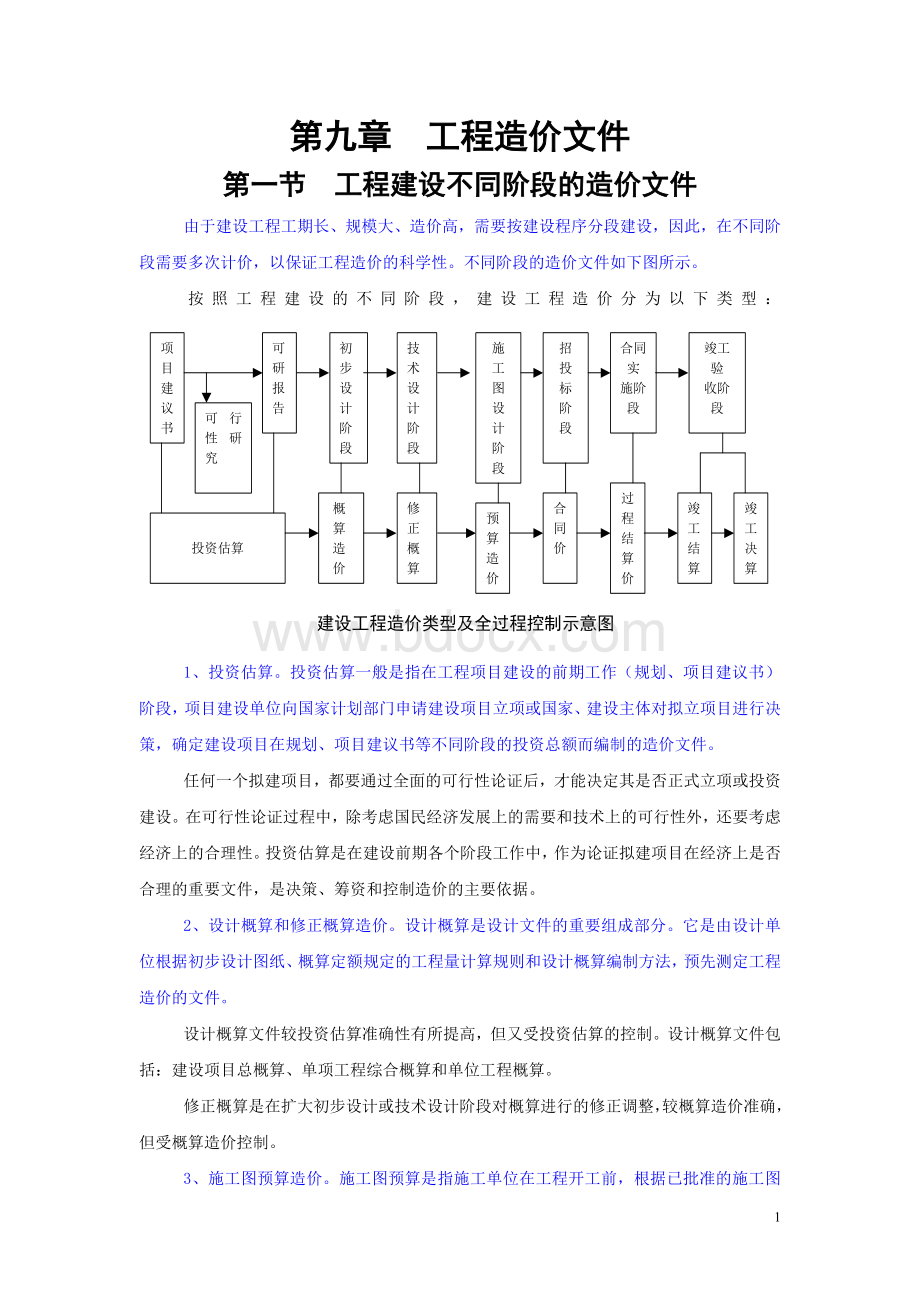 工程审核：第9章：工程造价计价文件.doc_第1页