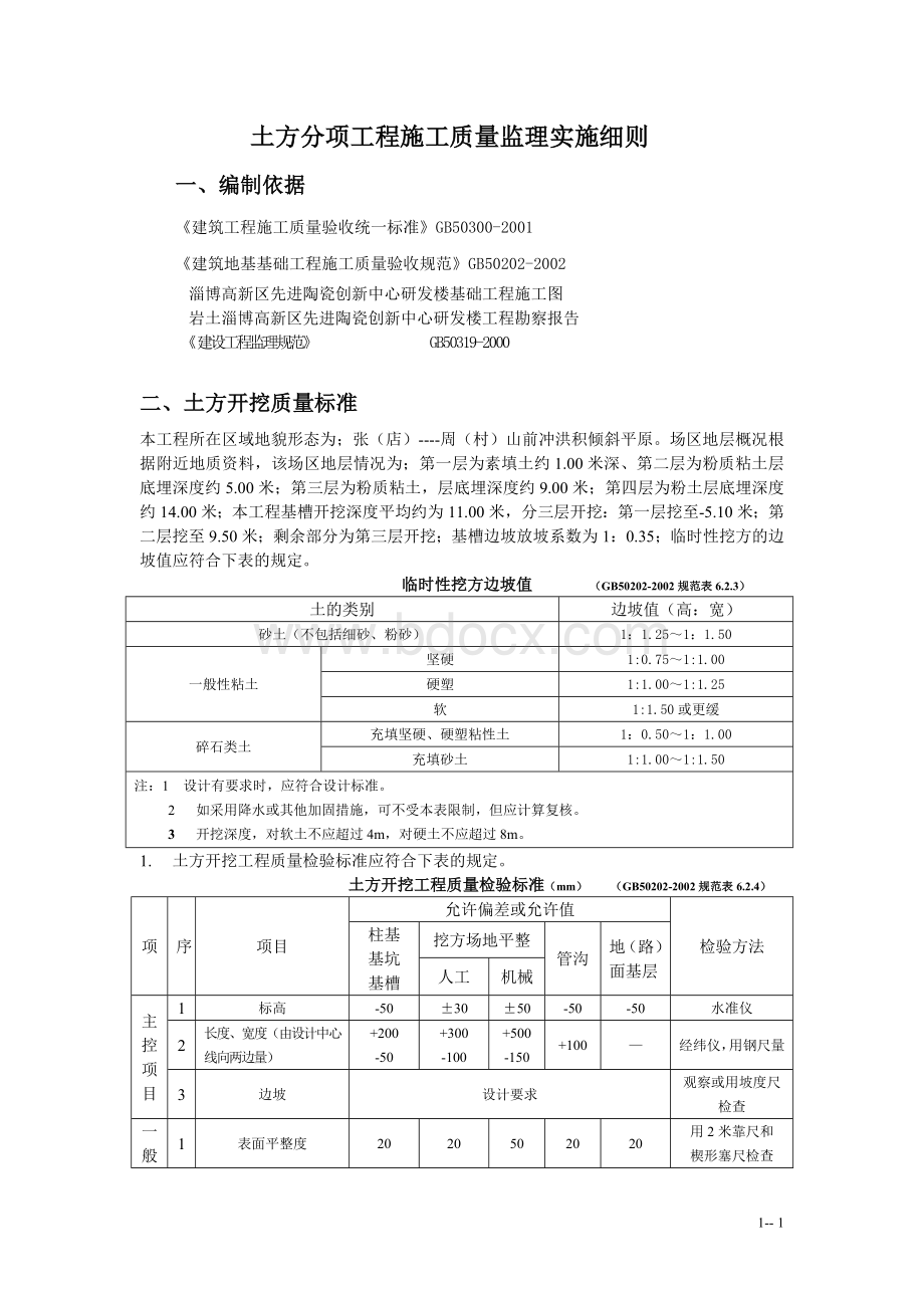 土方工程施工质量监理实施细则手册Word文件下载.doc