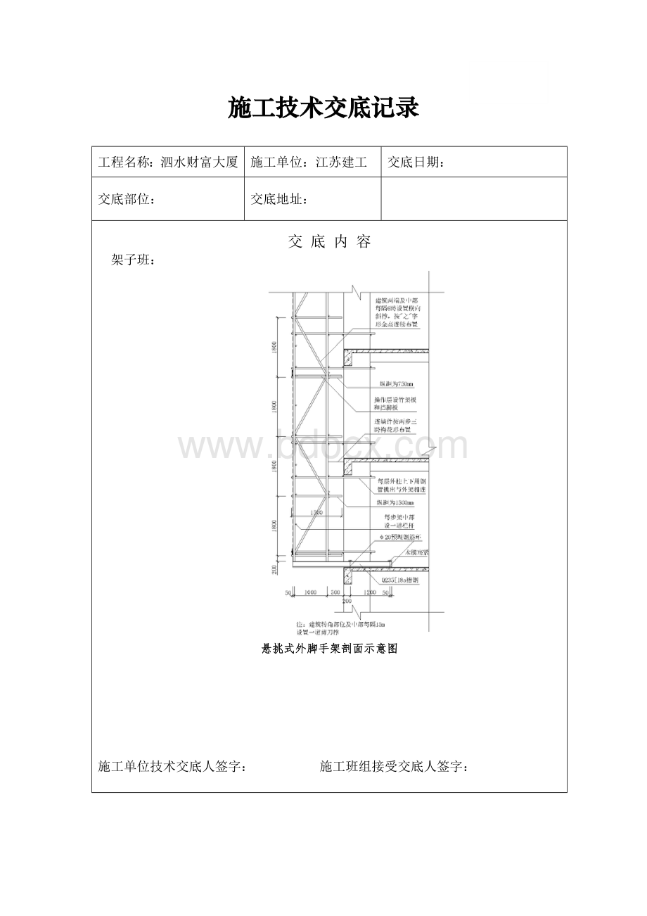 架子工施工技术交底.doc