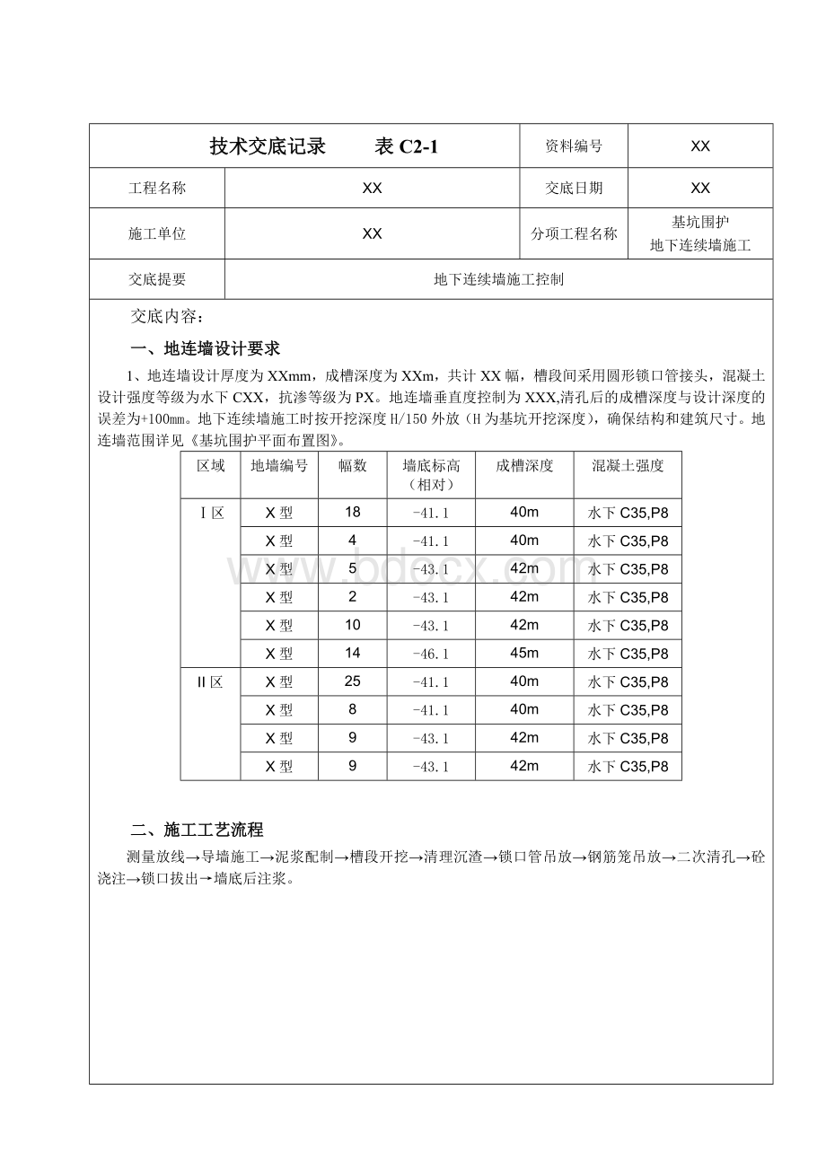 地连墙施工技术交底Word下载.doc_第1页