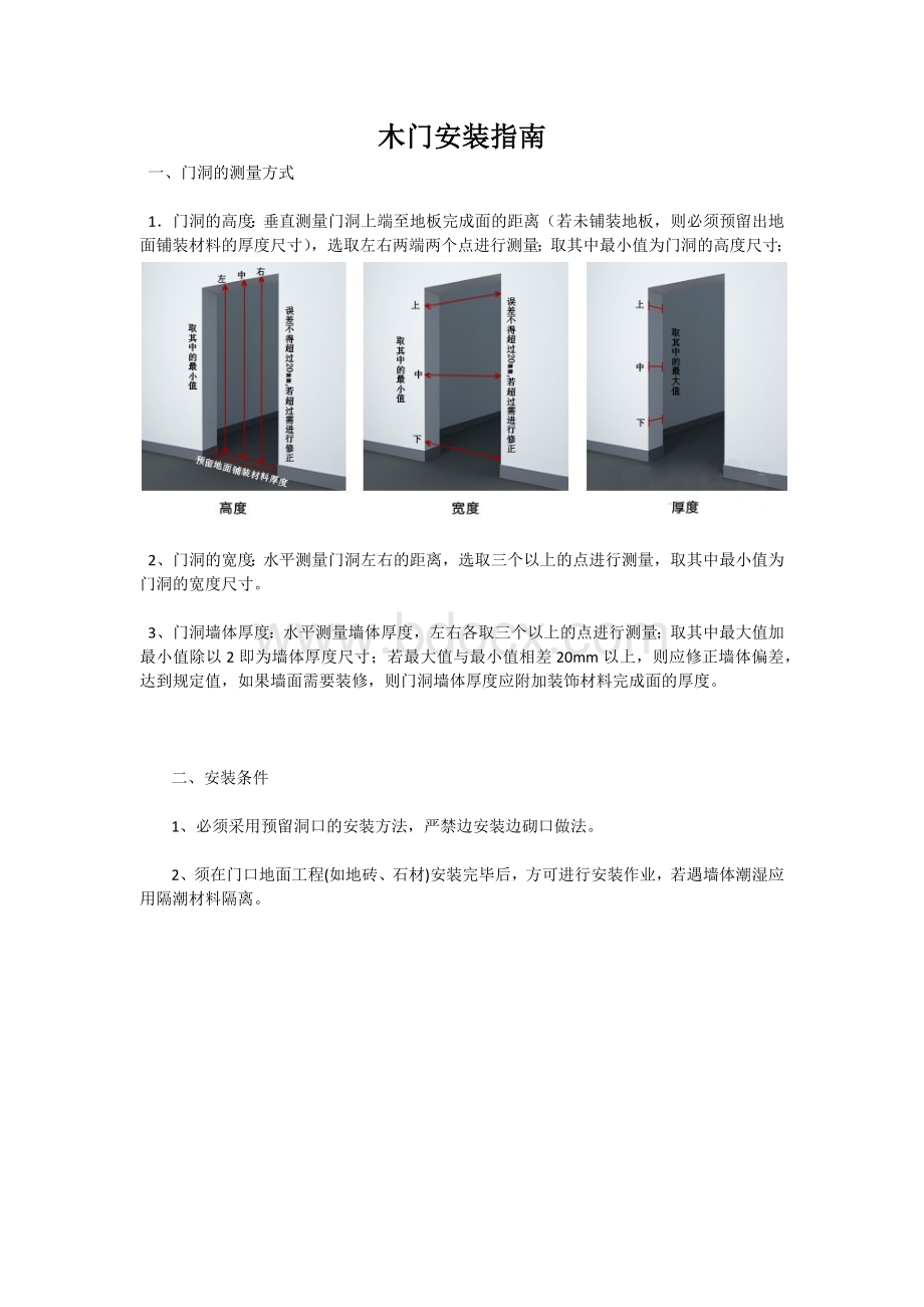 木门安装说明指导书指导手册图文介绍(附图)Word下载.docx