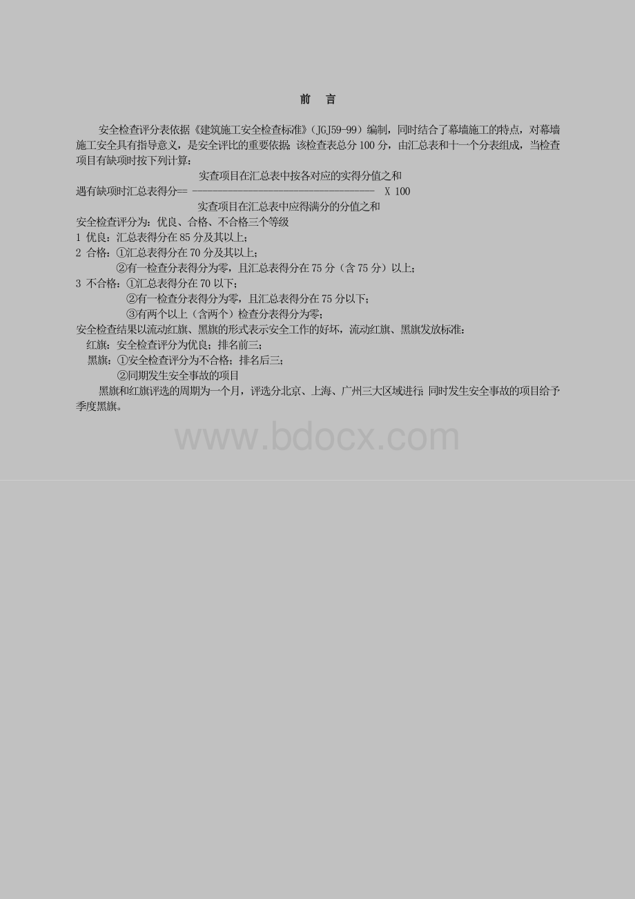 幕墙工程安全检查评分表Word下载.doc