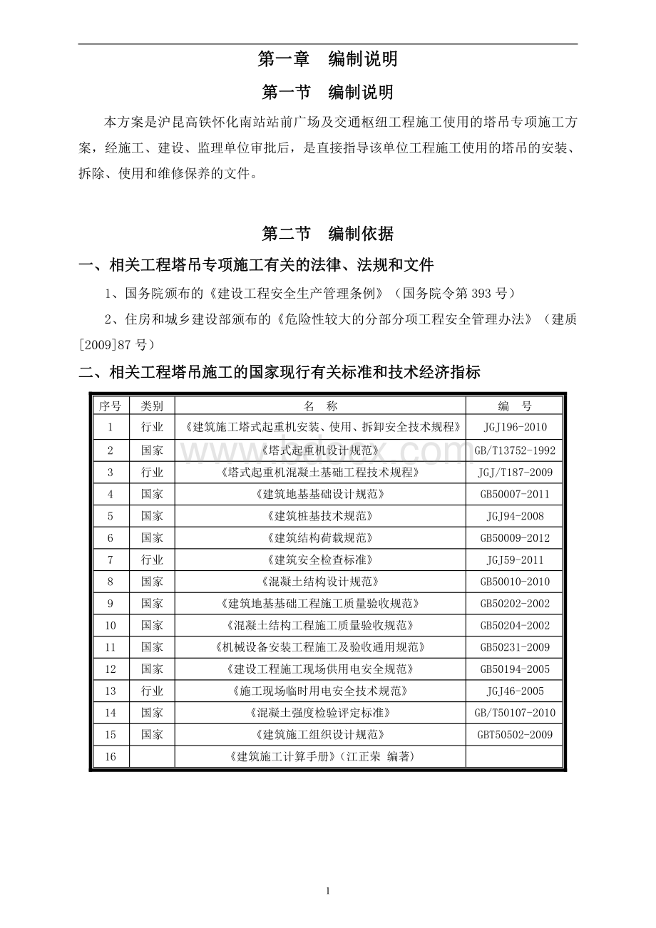 塔式起重机起重吊装及安装拆卸工程专项施工方案资料下载.pdf_第1页