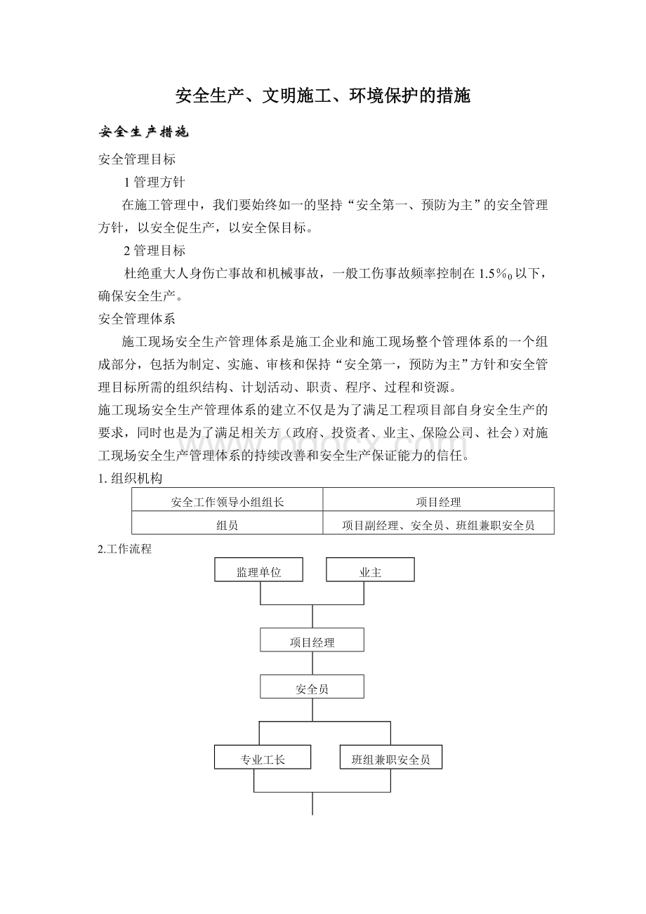 安全生产、文明施工、环境保护的措施.doc