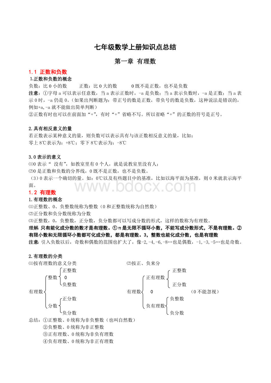 人教版七年级上册数学知识点总结归纳.doc_第1页