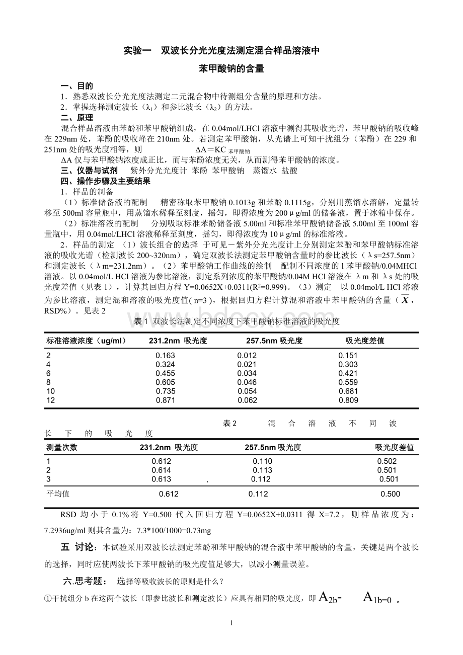 现代仪器分析实验报告.doc