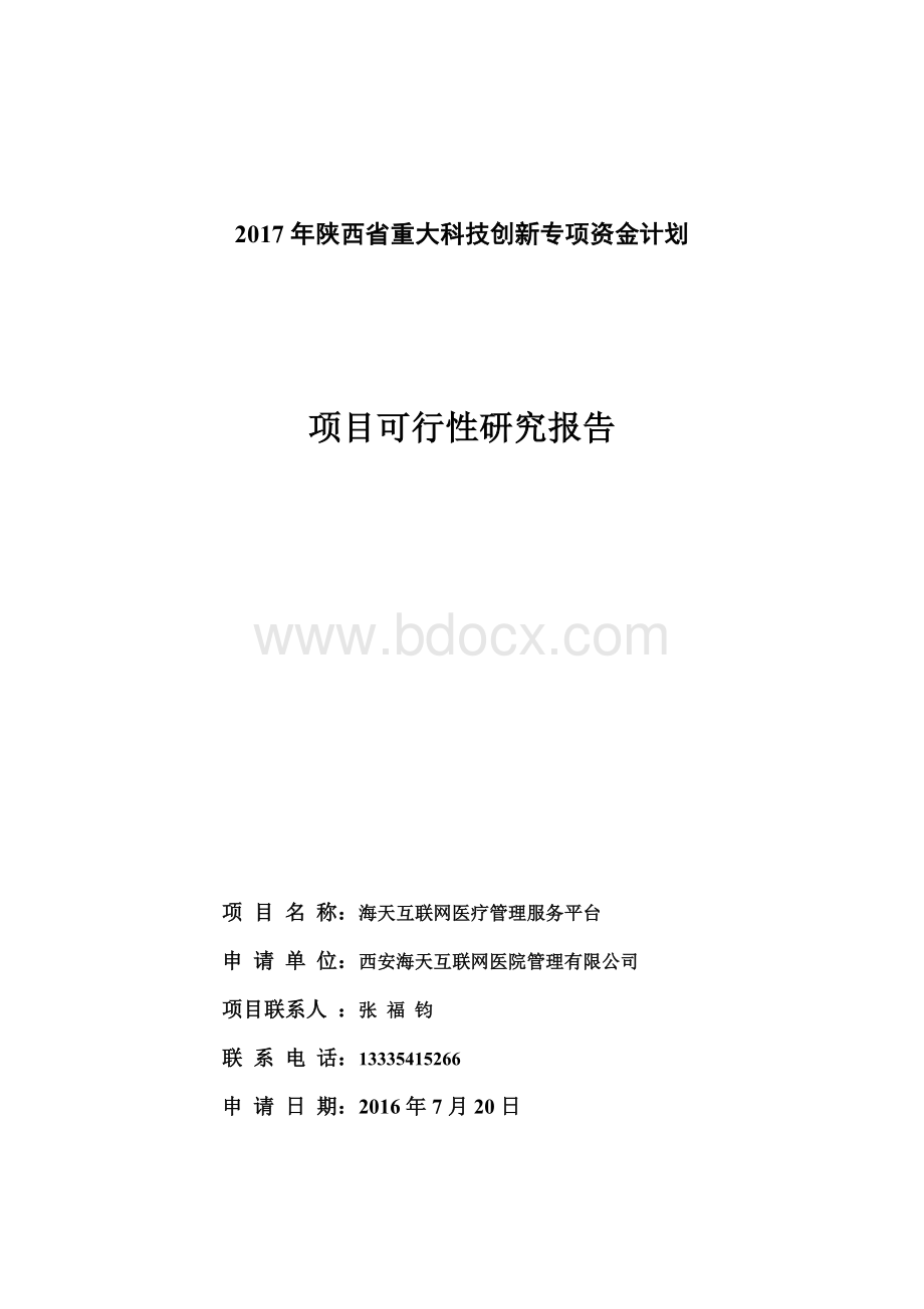 互联网医院可行性报告.doc