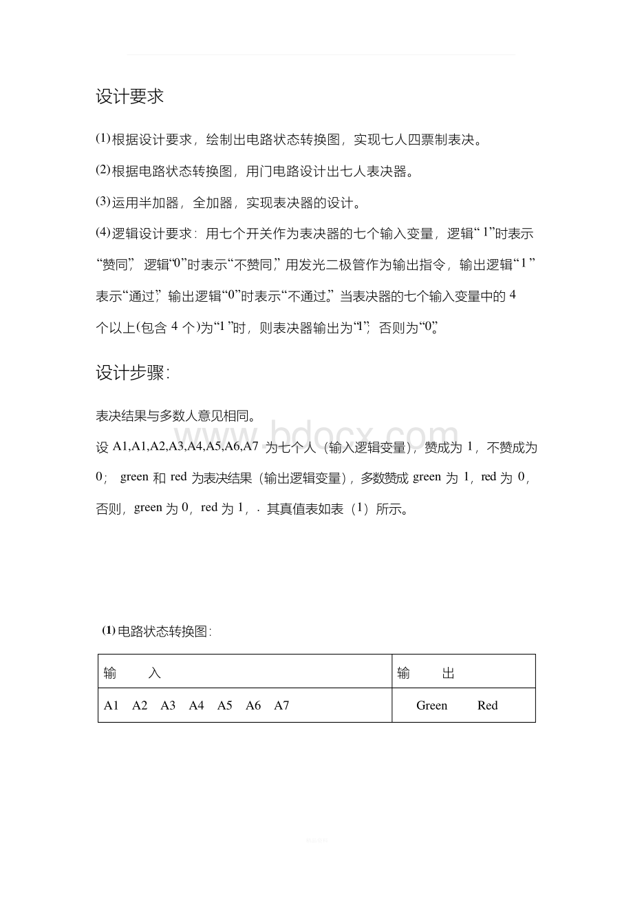 七人表决器的设计Word文档下载推荐.docx_第3页