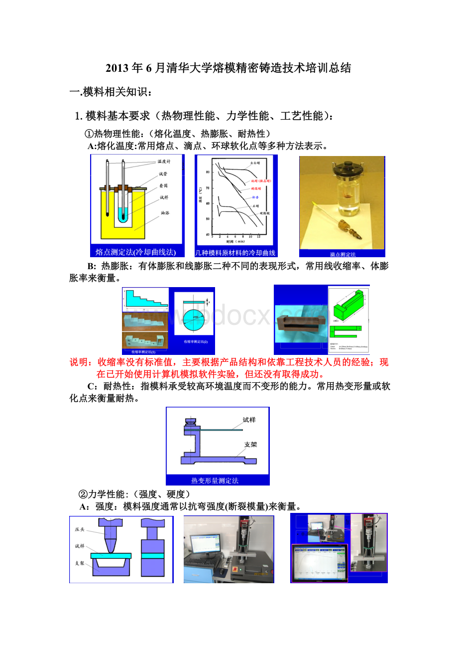 清华大学熔模精密铸造技术培训总结.doc_第1页