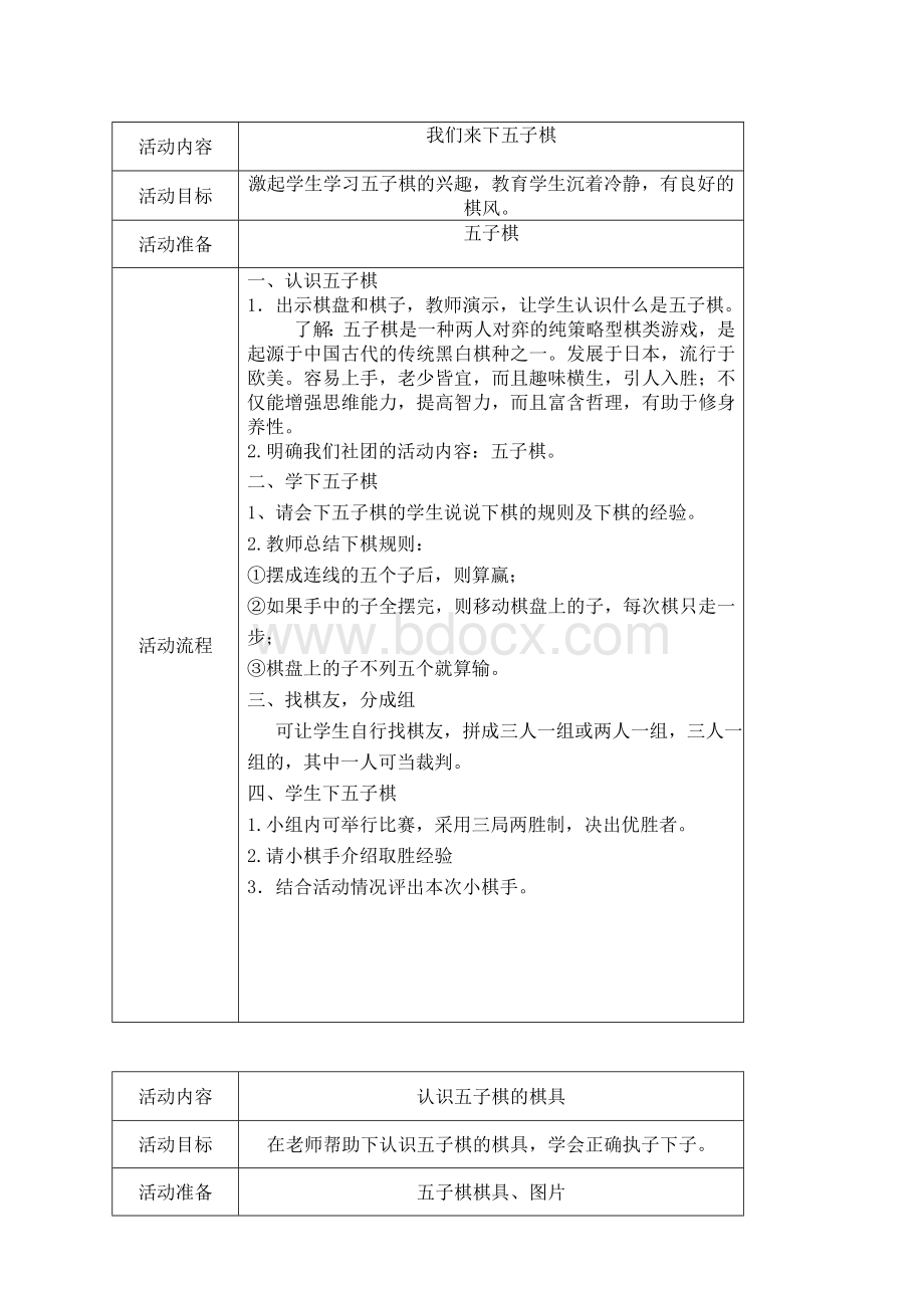 五子棋社团活动教案Word文档下载推荐.doc_第1页