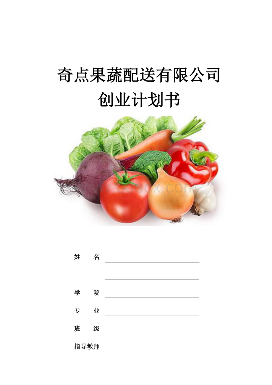 果蔬配送有限公司创业计划书.docx_第1页