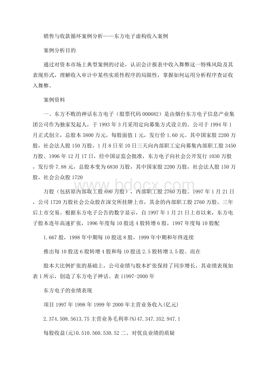 关于虚假收入的案例Word格式.docx