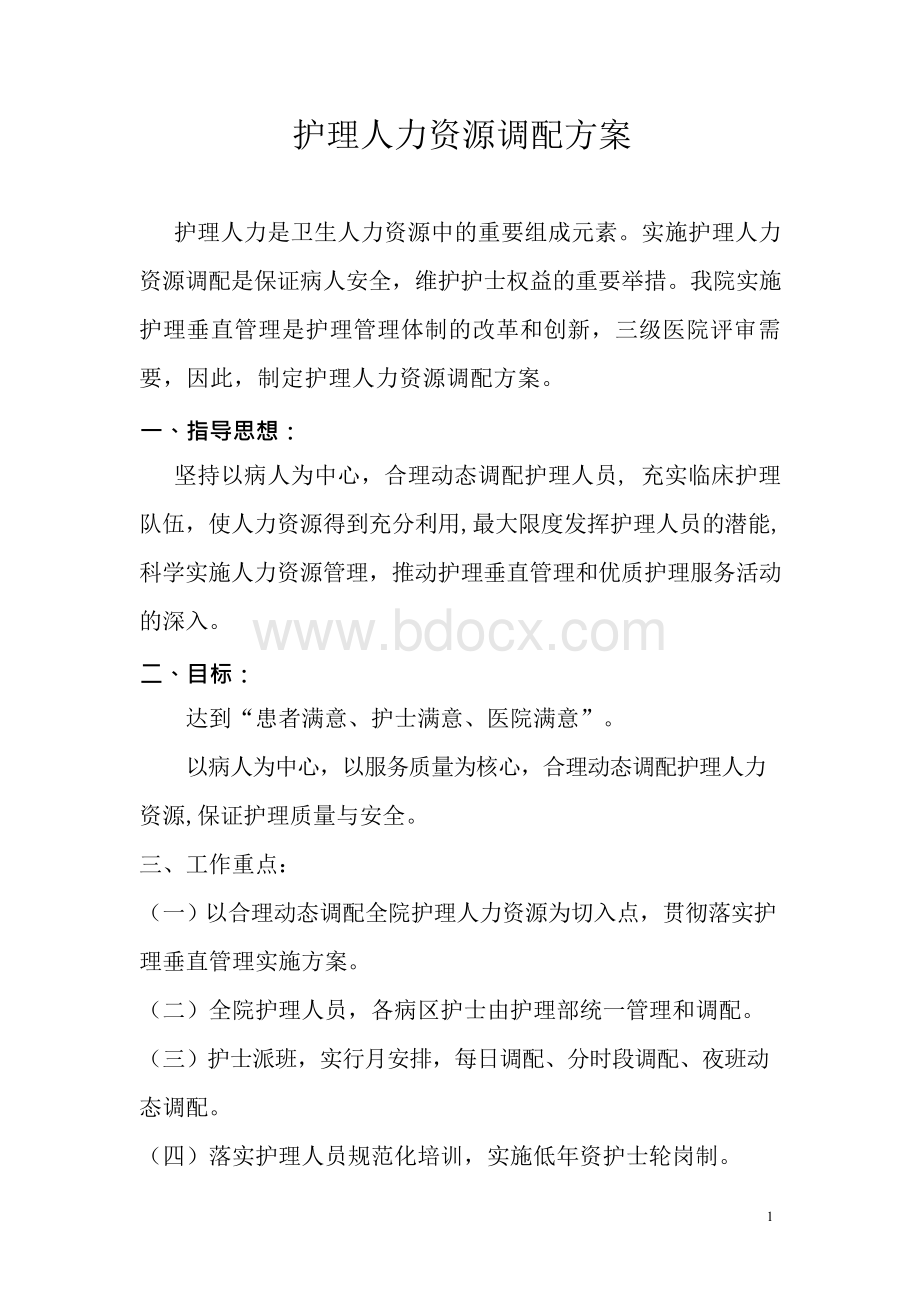 护理人力资源配置方案.docx