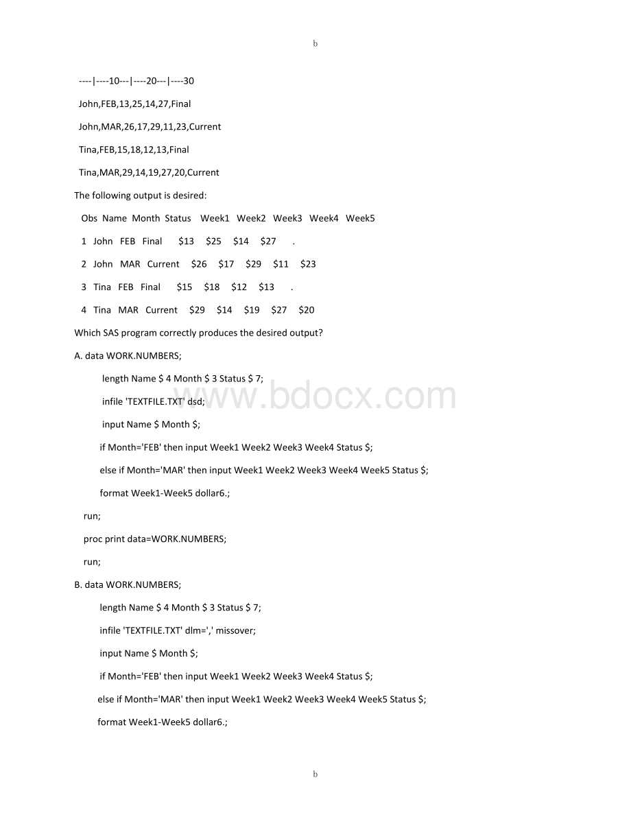 SAS-Base认证考试(70真题-答案详解)Word文件下载.doc_第2页