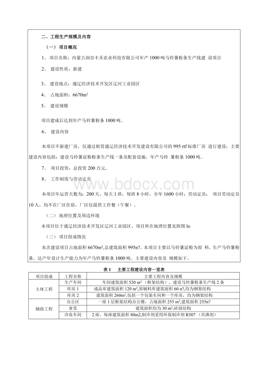 年产1000吨马铃薯粉条生产线建设项目环评报告公示.docx_第2页