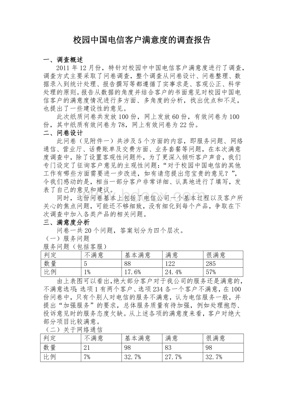 社会调查作业3：电信客户满意度的调查报告Word格式文档下载.doc