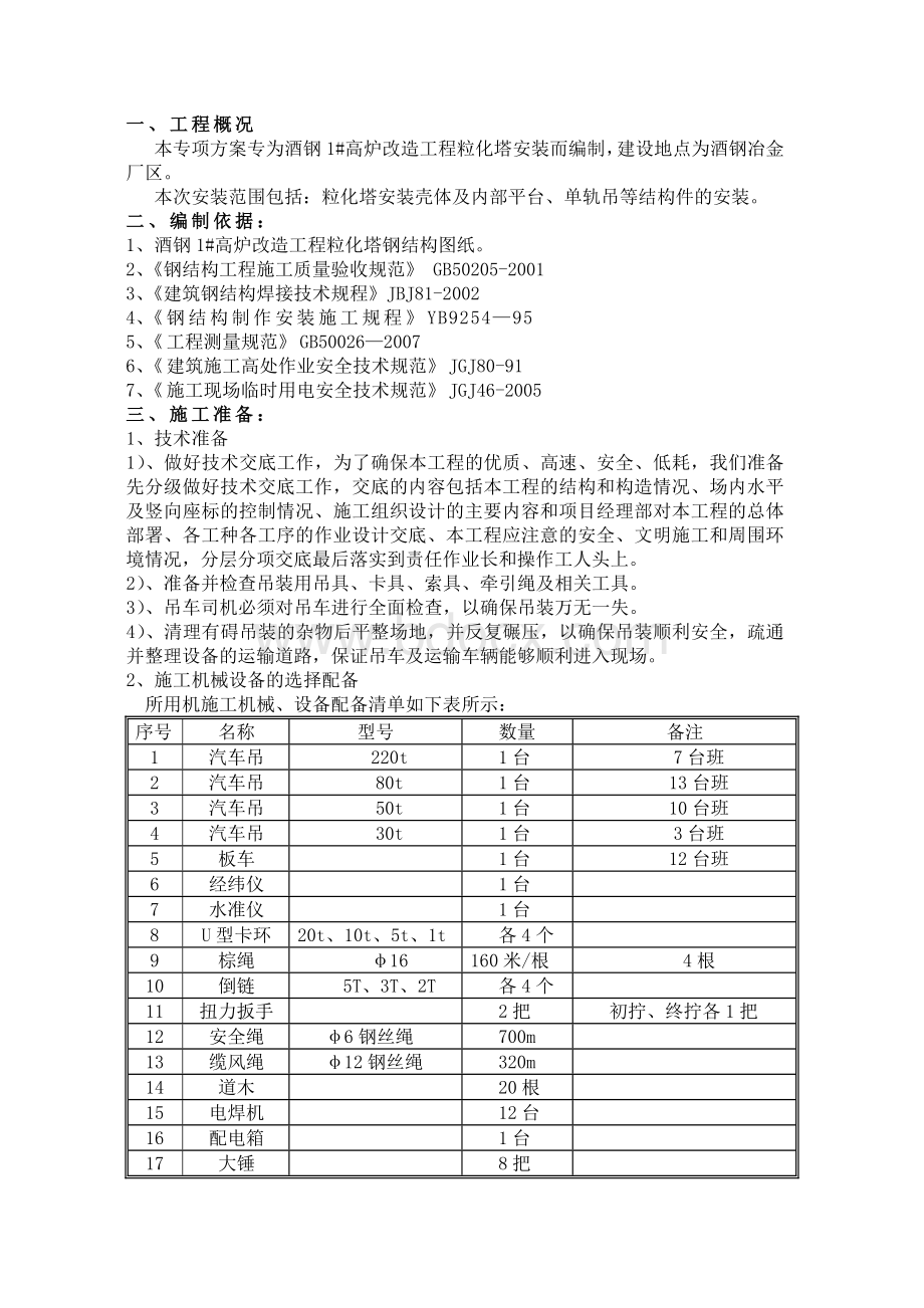 酒钢1#高炉改造工程粒化塔吊装专项方案.doc_第3页