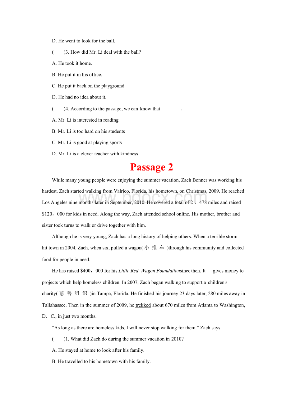 2019年中考英语阅读理解专项突破100篇(精品)Word下载.docx_第2页