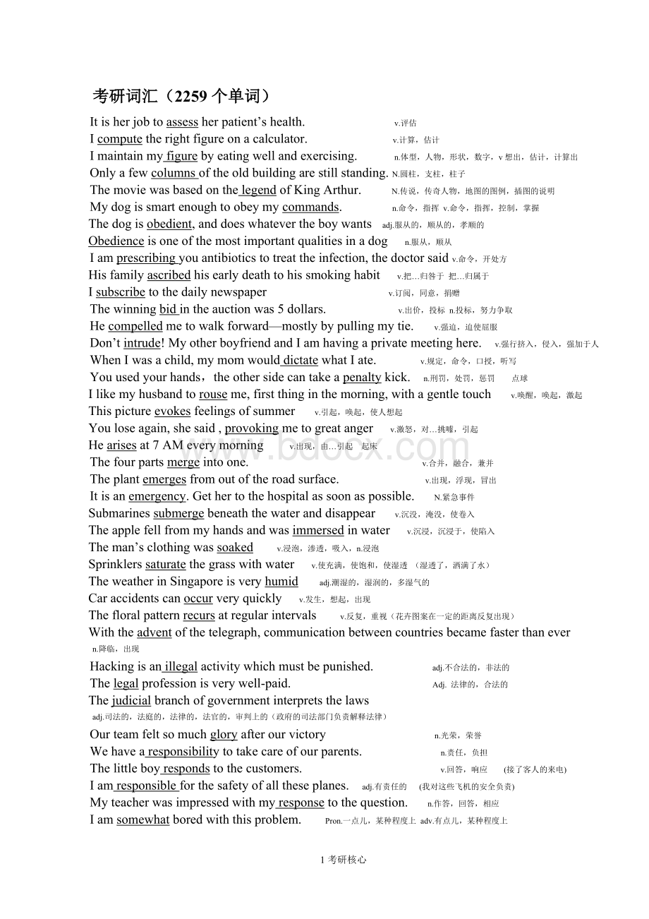 百词斩考研核心单词和例句.doc_第1页