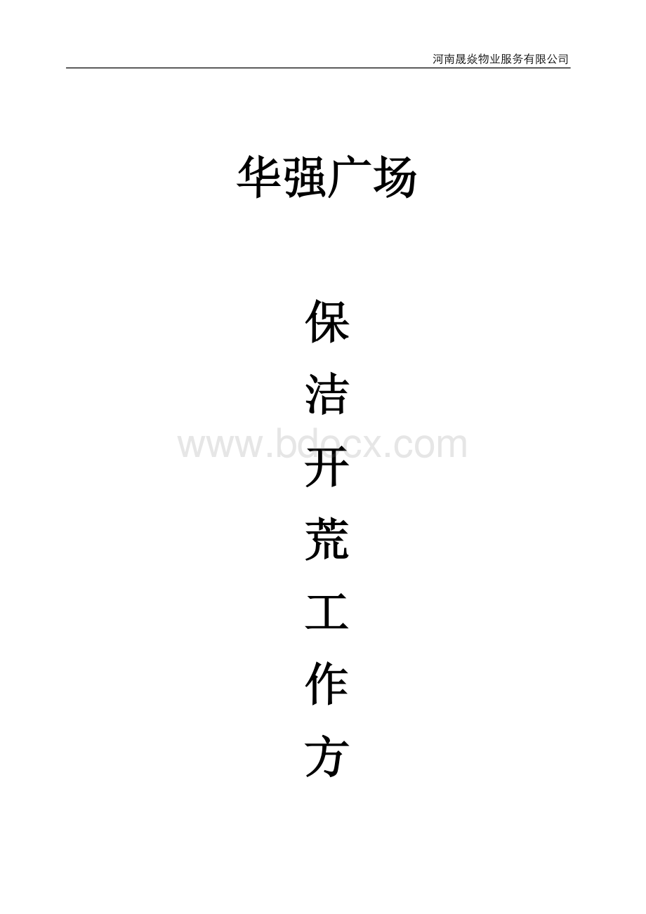 保洁开荒工作方案Word文档格式.docx