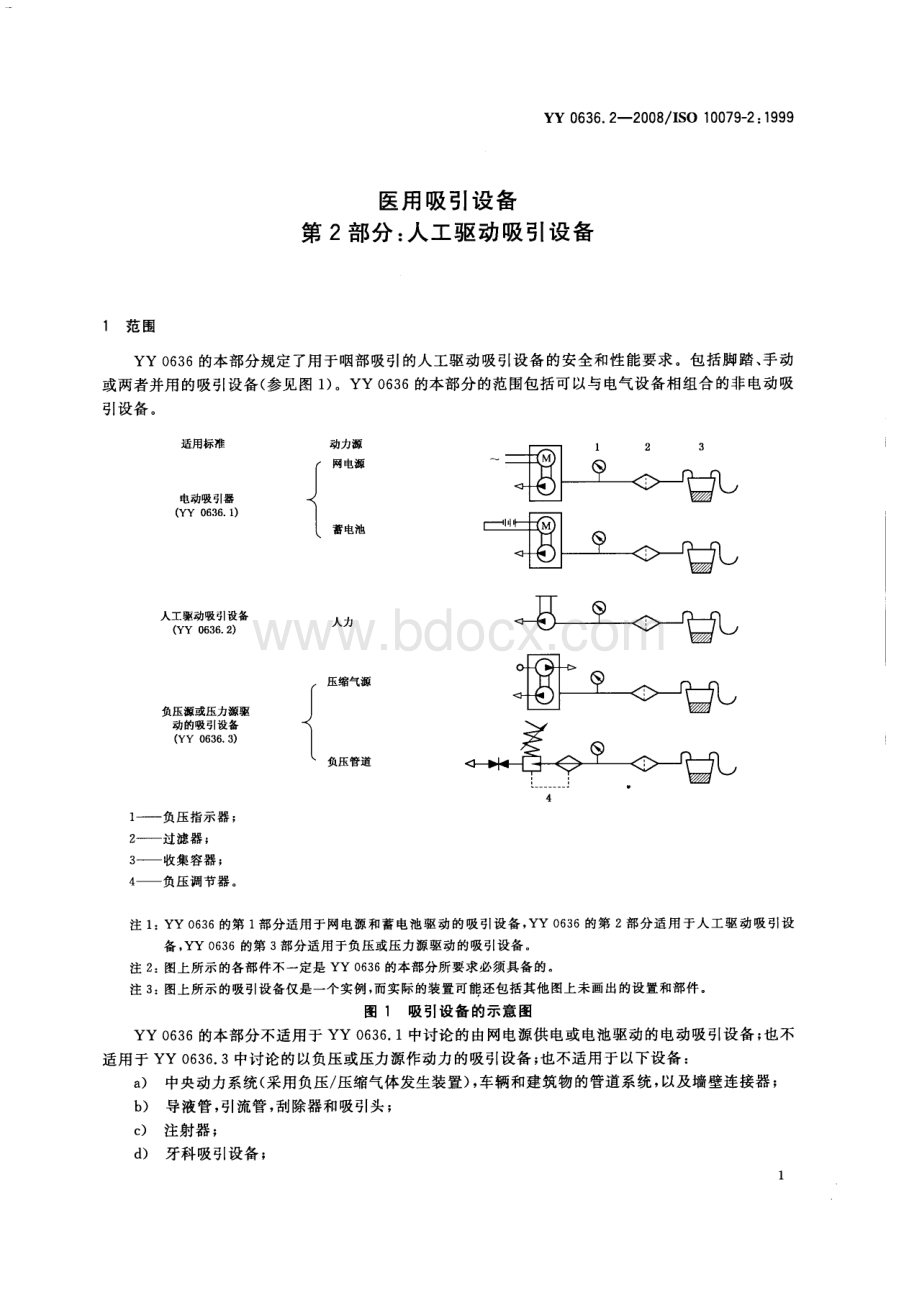 【YY医药行业标准】YY0636.2-2008医用吸引设备第2部分：人工驱动吸引设备.docx_第3页