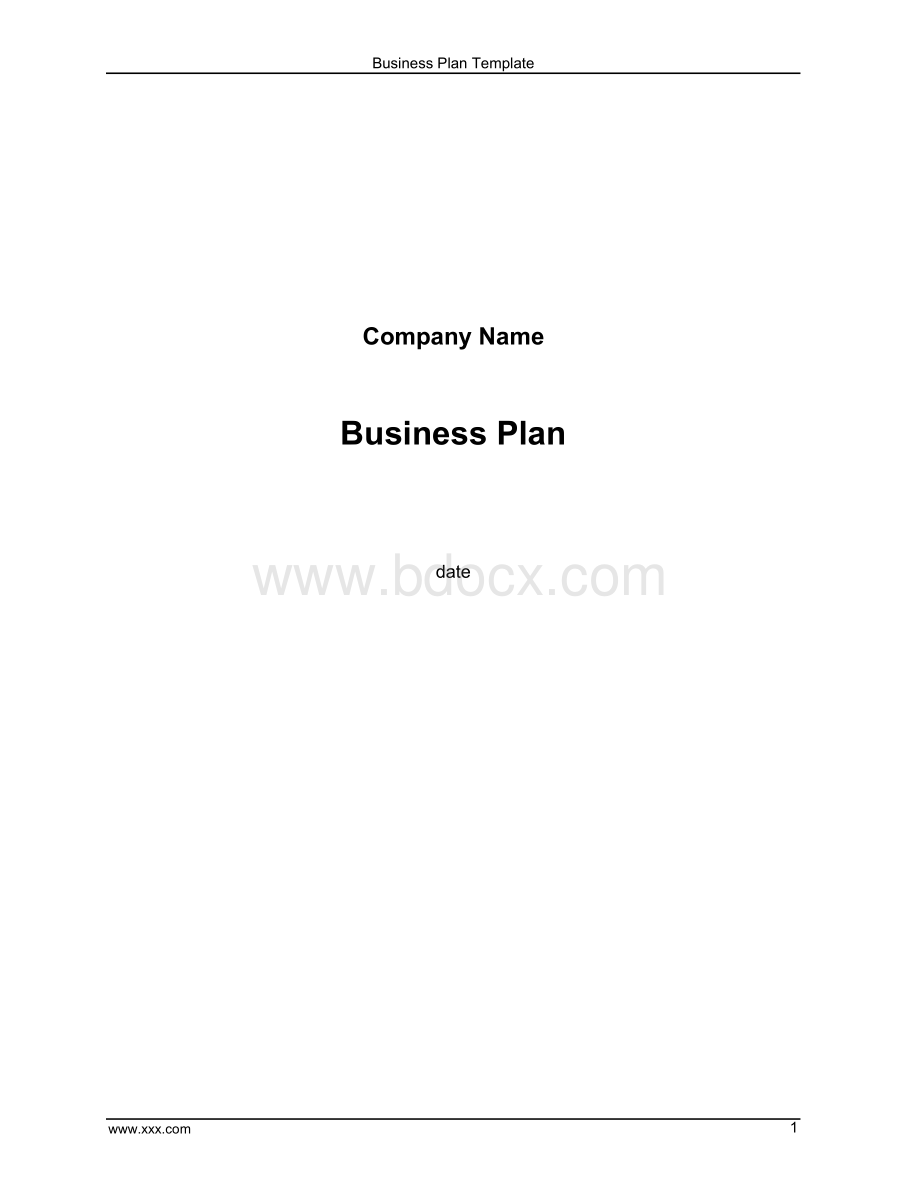 商业计划书模板英文BusinessPlanWord格式.docx_第1页